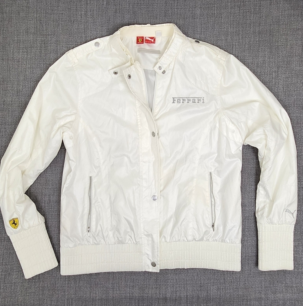 Puma × Ferrari Racing White And Grey Zip Up Jacket. XL